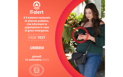 Sistema di allarme pubblico IT-alert – Giov.14/9 Fase di sperimentazione Regione Umbria