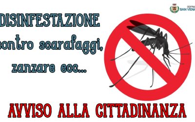 Avviso alla cittadinanza – servizio di disinfestazione contro le zanzare