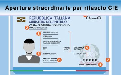 Aperture straordinarie Ufficio Anagrafe per rilascio CIE